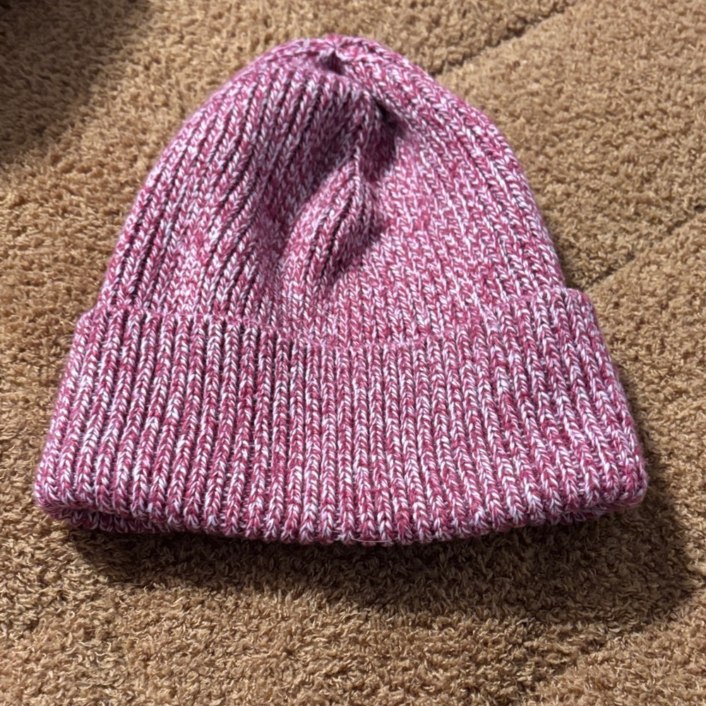 Old Navy Pink and White Knit Beanie for Kids